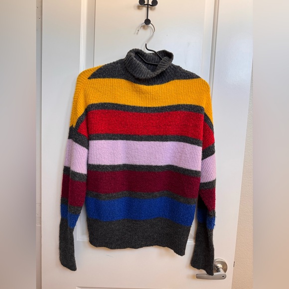Express Color Block Striped Sweater - Picture 2 of 9